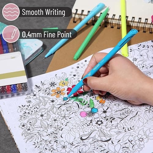 Mr. Pen- Colored Fineliner Pens, 24 Pack, 0.4mm Tip | Ergonomic Triangular Barrels, Smooth Writing Pens for Journaling, Note-Taking, Coloring, Sketching, Planning & Art Projects thumbnail 4