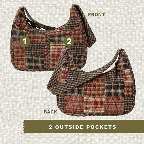 Bella Taylor Blakely - Hobo Shoulder Bag for Women - Lightweight Quilted Fabric Purse with Pockets thumbnail 6