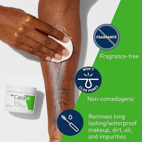 CeraVe Cleansing Balm Makeup Remover, Waterproof Makeup Remover With Ceramides & Plant-Based Jojoba Oil To Nourish & Hydrate, Non-Comedogenic & Fragrance Free, 1.3 Oz thumbnail 2