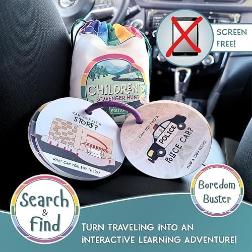 LMC Products Children's Scavenger Hunt | Toddler Activities | Games for 2, 3 Year Old's & Up | Kids Educational Scavenger Hunt Cards (Travel Edition) thumbnail 2