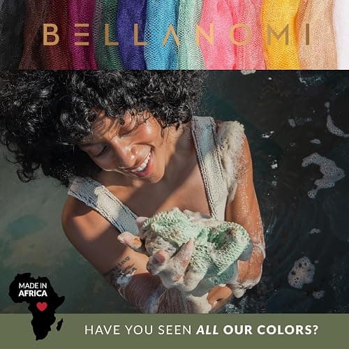 BELLANOMI African Exfoliating Net Sponge, Authentic, Ethically sourced from Nigeria, 45 inches Long, Back Scrubber for Daily use (Lilac) thumbnail 9