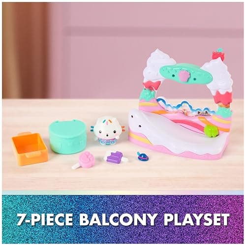 DREAMWORKS GABBY'S DOLLHOUSE The Movie, Cakey Cat's Sweet Treat Balcony with Toy Figure & Dollhouse Accessories, Kids Toys for Girls & Boys Ages 3 and Up thumbnail 2