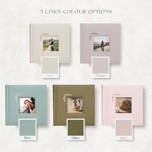 Elegant Linen Photo Album - 200 Acid-Free Pockets for 4x6 Pics - Perfect for Weddings & Gifts thumbnail 3