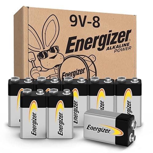 Energizer Alkaline Power 9 Volt Batteries (8 Pack), Long-Lasting Alkaline 9V Batteries - Image 1