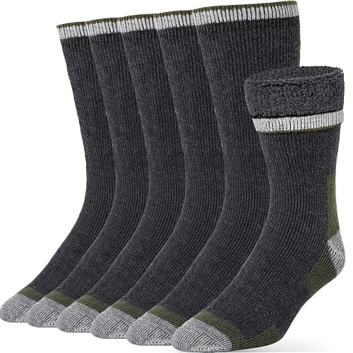 Alvada Merino Wool Hiking Socks Thermal Warm Crew Winter Boot Sock For Men & Women 3 Pairs - Image 1