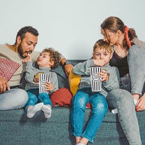 Novelty Place 12 Pcs Classic Popcorn Boxes, 46 oz Black and White Striped Cardboard Popcorn Container for Movie Night Party - 7.8" Tall x 3.9" Square thumbnail 5