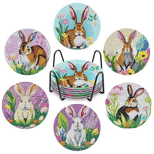 bunny diamond coasters - Image 1