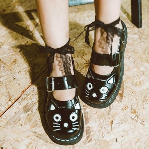 T.U.K. Kitty Cat Mary Jane Shoes for Women, Round Toe Ankle Strap Oxford Shoes thumbnail 2