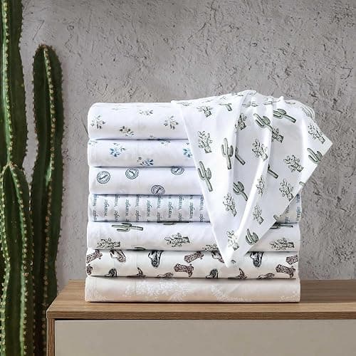 Wrangler - Bed Sheets, Breathable & Wrinkle Resistant Bedding, Includes Matching Sham & Pillowcases, Yellowstone Inspired Bed Sheets, Dorm Essentials (Foliage Beige, Queen) - Queen - Foliage Beige thumbnail 3