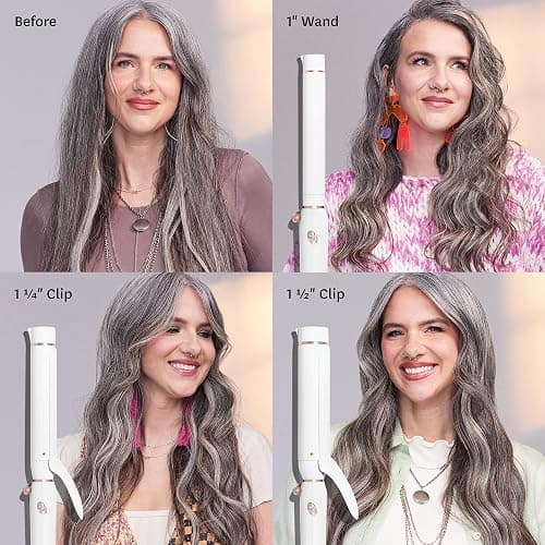 T3 Switch Kit Professional Ionic Interchangeable Curling Iron with 3 Ceramic Clip & Wand Long Barrels for Curling and Waving, 9 Adjustable Heat Settings & Ion Generator, White/Rose Gold thumbnail 4