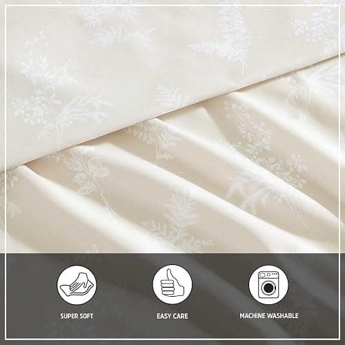 Wrangler - Bed Sheets, Breathable & Wrinkle Resistant Bedding, Includes Matching Sham & Pillowcases, Yellowstone Inspired Bed Sheets, Dorm Essentials (Foliage Beige, Queen) - Queen - Foliage Beige thumbnail 4