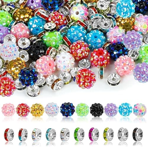 250 Pcs Beads for Pens, Focal Beads for Beadable Pens, Rhinestone Bead, Spacer Bead for Bracelets - Image 1