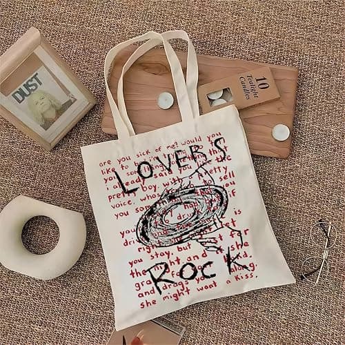 TOBGBE TV Girl Band Merch TV Girls Lovers Rock Inspired Canvas Bag TV Girl Gift Music Merchandise For Canvas Bag (Lovers Rock), Off White - Lovers Rock thumbnail 4