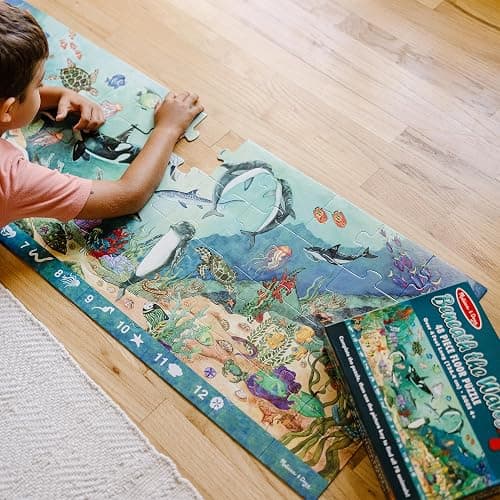 Melissa & Doug Search and Find Beneath The Waves Floor Puzzle (48 pcs, Over 4 feet Long) - FSC Certified thumbnail 2