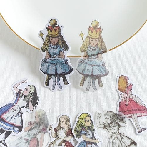 Alideco 80Pcs Vintage Scrapbook Stickers Set Retro Scrapbooking Paper Kawaii Alice Stickers Journaling Assorted Phone Adult thumbnail 4
