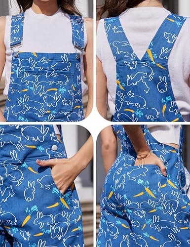 Odefou Festival Overalls for Women Cute Jumpsuits Shorts Romper Fashion Bibs Coveralls thumbnail 7