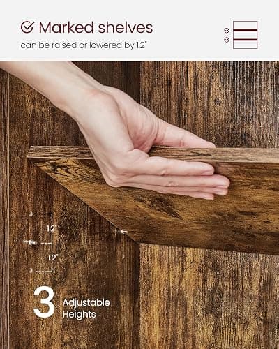 VASAGLE CUSTOS Collection - Bookshelf, 5-Tier Bookcase, Book Shelf, Open Storage Shelf, 9.4 x 23.6 x 52.8 Inches, for Living Room, Home Office, Dinning Room, Rustic Brown ULBC165X01 thumbnail 7