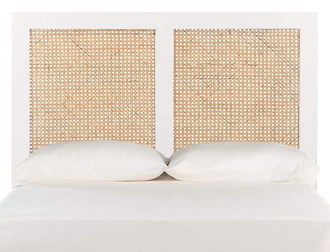 Safavieh Home Collection Vienna White Wash Cane Twin Headboard Platform, Single (HBD8004C-T) - Image 1