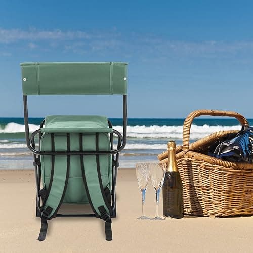 Arrowhead Outdoor Multi-Function 3-in-1 Compact Camp Chair: Backpack, Stool & Insulated Cooler, w/Bottle Holder & Storage Bag, External Pockets, Backrest, Fishing, Hiking, Heavy-Duty, USA-Based thumbnail 7