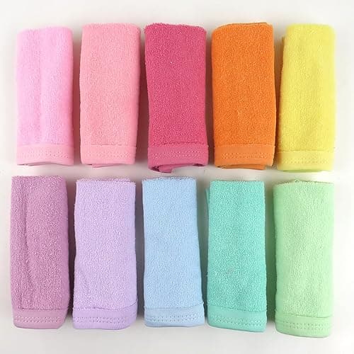 HonestBaby 10-Pack Terry Wash Cloths in Gift Box 100% Organic Cotton for Infant Baby Boys, Girls, 10-Pack Rainbow Pinks, One Size thumbnail 3