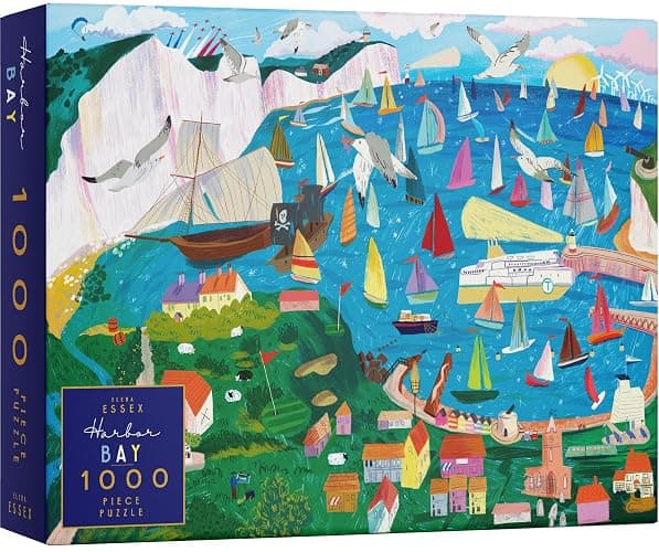 Elena Essex Puzzles für Erwachsene, 1000 Teile – Harbor Bay, 1000 Teile Puzzle für Erwachsene, Puzzles 1000 Teile, Bunte Segelboote, Meer, Strand, Landschaft, Puzzle-Größe 70x50cm - Image 1