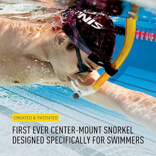 FINIS Original Center-Mount Swimmer's Snorkel - For Lap Swimming & Swim Training - Snorkel with Purge Valve - Yellow - Adult thumbnail 6