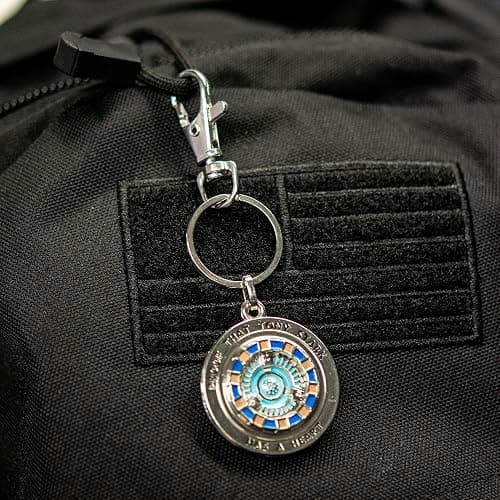 Iron Man Marvel Tony Has A Heart 3D Metal Key Chain | Officially licensed Arc Reactor design, durable metal construction, o-ring and lobster claw clasp, gift for Marvel fans thumbnail 6
