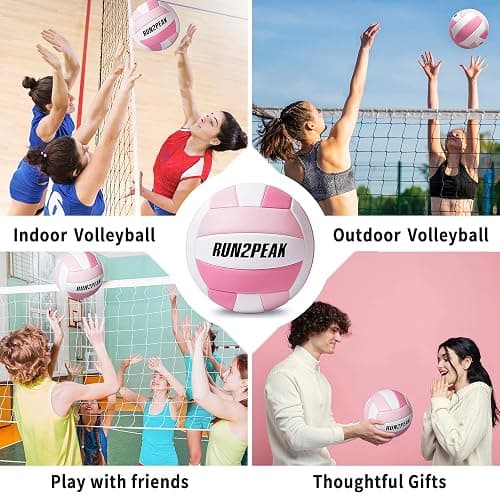 RUN2PEAK Soft Touch Volleyball Ball Gifts for Teen Girls Kids Youth Team Beginners Durable Volleyballs for Outdoor Indoor Beach Pool Water Play Official Size 5 Training Practice Volley Ball thumbnail 4