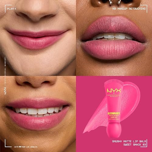 NYX PROFESSIONAL MAKEUP Smushy Matte Lip Balm, Tinted Lip Moisturizer with Soft, Matte Finish - Sweet Smack (Mid-Tone Pink) thumbnail 2