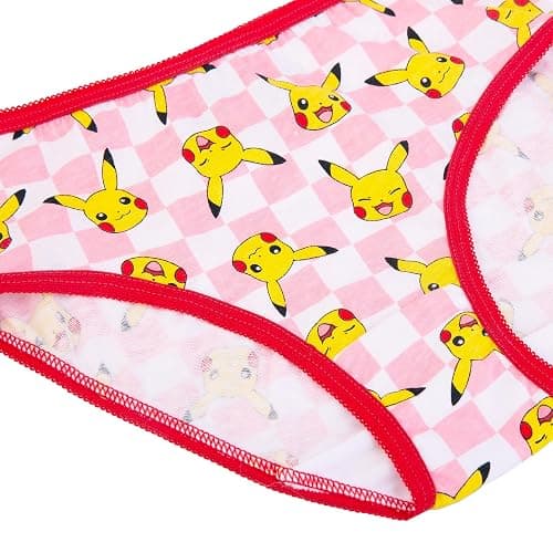 Pokémon Girls' 100% Combed Cotton Underwear with Pikachu, Evee, Squirtle, Jigglypuff and More in Sizes 4, 6 and 8 - 8 - 10-pack thumbnail 3
