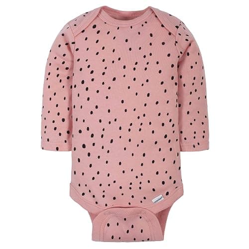 Gerber Baby Girls' 6-Pack Long-Sleeve Onesies Bodysuits - Bear Pink - 3-6 Months thumbnail 5