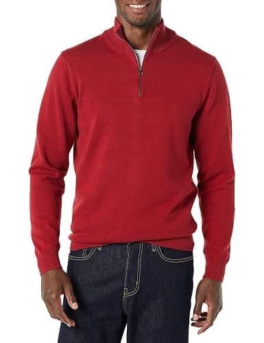 Amazon Essentials Men's 100% Cotton Quarter-Zip Sweater - Image 1