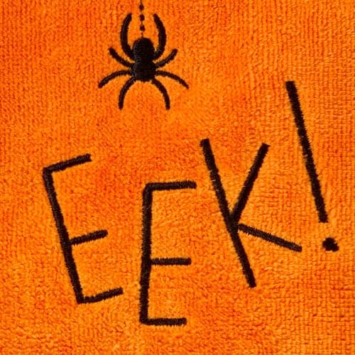 SKL Home Halloween Eek 100% Cotton Embroidered 2pc Hand Towel Set, Decorative for Bath/Kitchen/Bar & Gift, Orange thumbnail 7