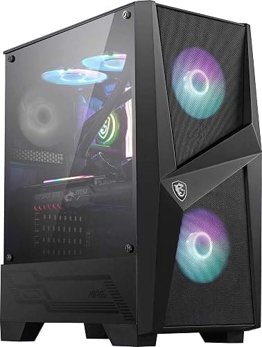 MSI MAG FORGE 100R Mid Tower Gaming Computer Case (Black, 2x 120mm ARGB PWM Fan, 1x 120mm Fan, 1-6 ARGB Hub, Tempered Glass, MSI Center, ATX, mATX, mini-ITX) thumbnail 7