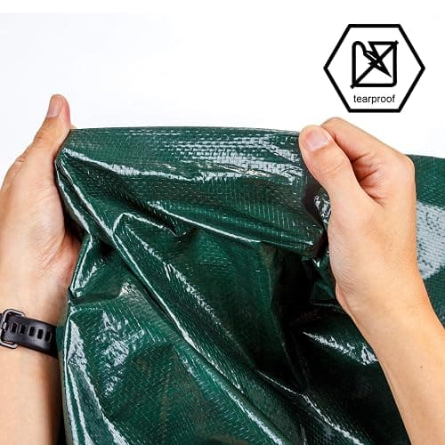 CARTMAN 2 Pack Finished Size 8x10 Feet Waterproof Green Tarp 8 Mil Thick, Multipurpose Protective Cover for Emergency Rain Shelter Camping Tarpaulin thumbnail 5