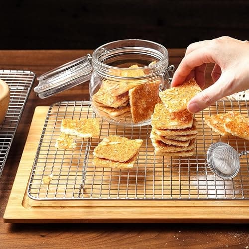 Spring Chef 10" x 15" Stainless Steel Cooling Racks for Baking - Oven Safe - Cookie Racks for Cooling Cookies - Fits Jelly Roll Pan - Perfect for Grilling, Roasting, Cooking, Drying - Set of 2 thumbnail 2