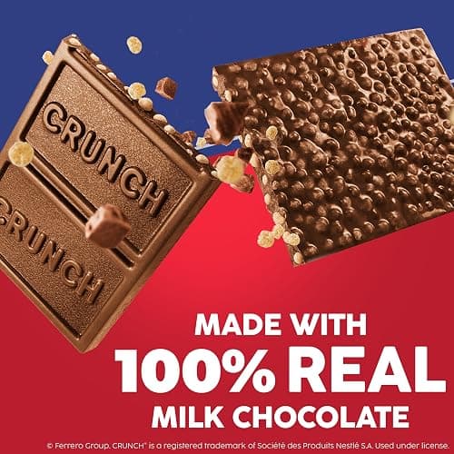 CRUNCH Full-Size Candy Bar, Creamy Milk Chocolate with Crunchy Crisped Rice, 36 Individually Wrapped Bars, 1.55 oz Each thumbnail 6