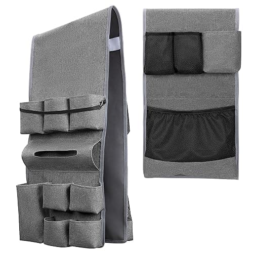 Rexmica Mini Fridge Organizer, Dust Cover with 14 Pockets for Most Household Refrigerators, Hanging Mini Fridge Caddy Organizer Storage Bag for Dorm, Office, Kitchen, Home, School, Gray thumbnail 9
