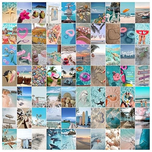 XZZ 70pcs beach Wall Decor Posters for Bedroom, Wall Collage Kit Aesthetic Pictures,outer banks Photo Collage Kit 4x6 inches Wall Art Posters，Decorative Paintings For Teenage Girls Bedroom Dormitory - Image 1