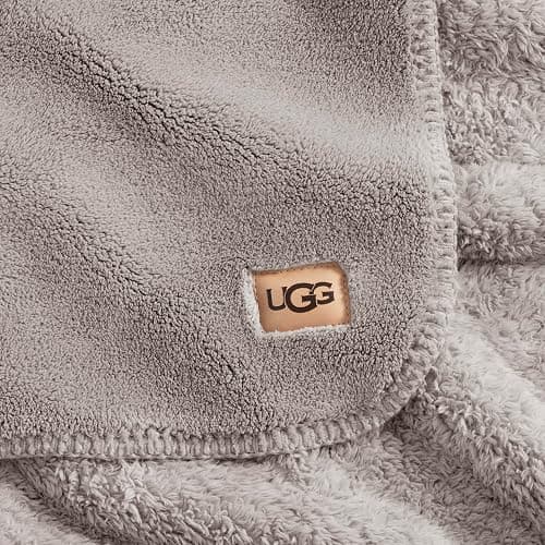 UGG Whitecap Plush Throw Blanket Fleece Soft Fluffy Throw Blankets for Couch or Bed, Home Decor, Luxury, Machine Washable, 50-inch x 70-inch, Light Grey Seal thumbnail 7