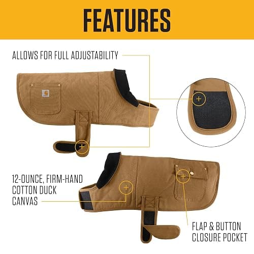 Carhartt Firm Duck Insulated Dog Chore Coat, Durable Weather Resistant Jacket for Cold and Windy Conditions, PFAS Free (Carhartt Brown), Large thumbnail 2