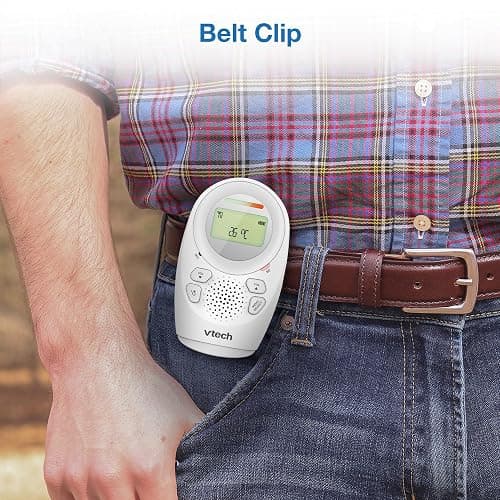 VTech DM1211 Audio Baby Monitor, Long range,Baby monitor with 2-way talk, Noise Level Display, Temperature Sensor, Soothing Sounds, Parent Unit Belt Clip thumbnail 2