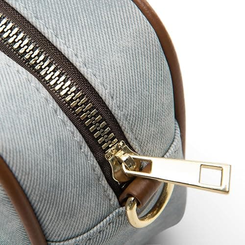 MISEZOXI Cute Panda Embroidery Mini Handbag for Women, Light Denim Rectangle Crossbody Purse with Detachable Adjustable Shoulder Strap, Kawaii Top Handle Satchel Bag for Daily Shopping Travel thumbnail 2