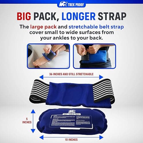 Trekproof Ice Pack (3-Piece Set) Reusable Hot and Cold Therapy Gel Wrap Support Injury Recovery, Alleviate Joint and Muscle Pain Rotator Cuff, Knees, Back & More thumbnail 4