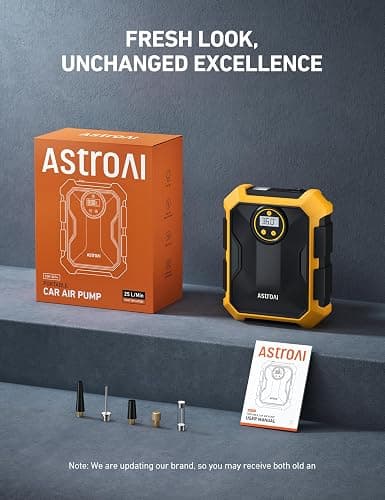 AstroAI Tire Inflator Air Compressor 12V DC Portable Air Compressor Car Accessories Auto Tire Pump 100PSI with LED Light Digital Air Pump for Car Tires Bicycles Other Inflatables thumbnail 9