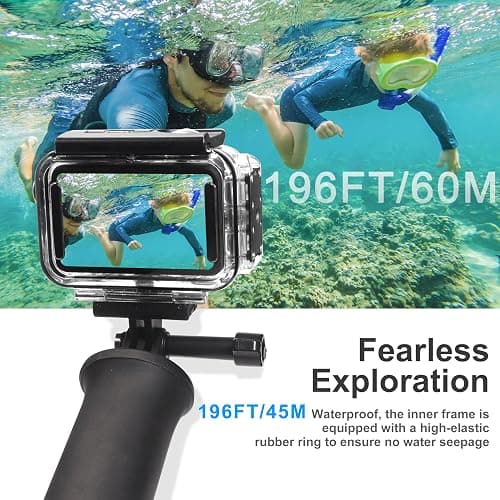 FitStill 196FT/60M Underwater Waterproof Case with Magnetic Quick Release Interface Compatible with DJI Osmo Action 5 Pro Action 4 Action 3,Protective Cover Invisible Diving Action Shell Accessory Kit thumbnail 4