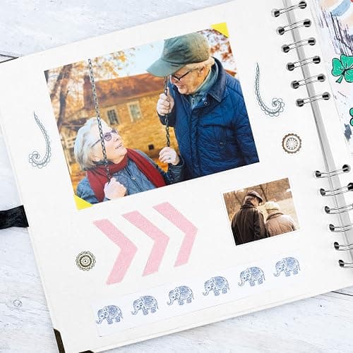 Bstorify Square Scrapbook Photo Albums 60 Pages (8 x 8 Inch) White Thick Paper, Hardcover, Metal Corners, Ribbon Closure - Ideal for Your Scrapbooking Albums, Art & Craft Projects (8 x 8 Inch, White) thumbnail 7