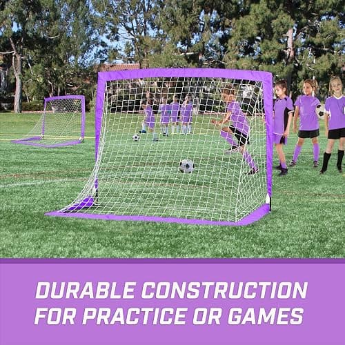 GoSports 4 x 3 ft Portable Soccer Goals for Kids - 13 Colors - Set of 2 Team Tone Pop Up Nets for Backyard thumbnail 3