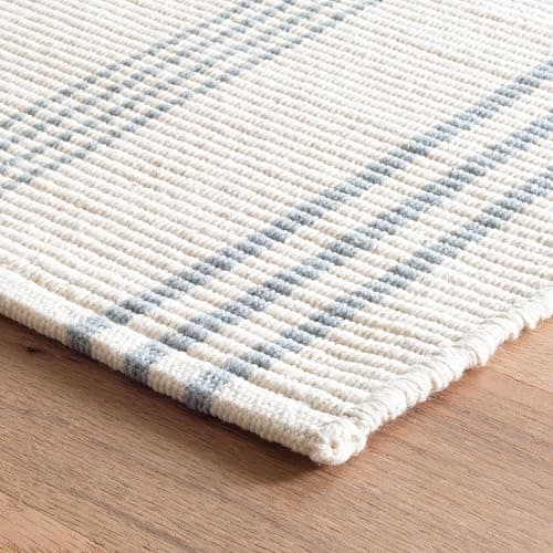 Dash and Albert Swedish Stripe Cotton Area Rug - 4' x 6' Blue - Striped Handwoven Accent Rug - Durable, Lightweight, High Traffic Areas - Hallways, Bedrooms, Stairs thumbnail 5