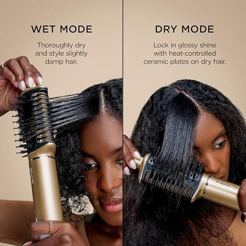 Shark Glam Ceramic & Powerful Air Styling & Drying System, with Silki Straightener & Shark Glossi Air Glosser, for Drying, Curling, Straightening & Glossing, Gold, HD6051S (Straight & Wavy Hair) thumbnail 14